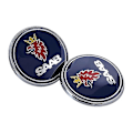 Miniatyrbilde 3 av 4: 68mm 2 3-pins Saab bilforanhette emblem bakluke støtfangermerke for Saab 9 3 9 5 9-3 9-5 Saab emblem klistremerke tilbehør Ya Front Blue