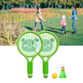 Miniatyrbilde 6 av 6: Lett Badmintonracksett for Barn – Morsom Innendørs- og Utendørsleke for Gutter og Jenter 3-7 År – Grønn Bjørnedesign Green