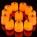 Pikkukuva 2 / 4: LED Kurpitsa Tuikkukynttilät, Oranssit Korkeat Valot (12 kpl, Oranssi)