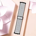Miniatyrbillede 4 af 5: Vævet Armbånd i Elastisk Materiale til Samsung Galaxy Fit3 SM-R390, Sort Kobling Style E