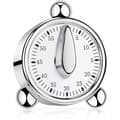 60 minuters kökstimer, mekanisk timer för barn, manuell timer för matlagning, inlärning (silver) (hy)