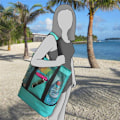 Miniatyrbillede 3 af 6: Stor sammenklappelig strandtaske i mesh med lynlås, vandtæt og sandtæt skuldertaske, multifunktionel lomme, tote taske, opbevaring til tøj, legetøj, håndklæde