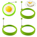 Miniatyrbillede 1 af 5: 4 stk. silikone æggeringe, æggeringe non-stick, æggekogeringe, perfekt stegt form eller pandekage ringe