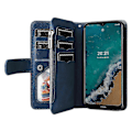 Miniatyrbilde 4 av 5: 5G Lommebokdeksel Kompatibelt med Nokia G50 med Kortholder og PU Lær Glidelås Flip Omslag Kompatibilitet-WELLNGS Blue