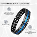 Miniatyrbillede 2 af 5: Magnetarmbånd til mænd, titanarmbånd med magnetiske led til mænd, ekstra stærkt dobbelt-rækket magnetarmbånd{EE}