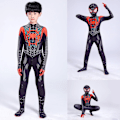 Miniatyrbillede 3 af 5: Børn Drenge Spiderman Cosplay Kostume Miles Morales Spider Man Kostume Zentai Heldragt Superhelte Jumpsuit Kids-S-110cm