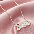Miniatyrbilde 4 av 6: Barbie Crystal Script Logo Halskjede xix Rose Gold
