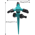 Miniatyrbillede 2 af 5: 3 stk. 360° Automatisk Græsplæne Vandingssystem, Trearmsroterende Sprinkler