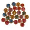 30 stk. runde flade porcelænsperler til smykkefremstilling