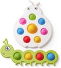 Fidget Popper Sensoriska Leksaker för Bebisar 10+ Månader, Montessori Aktivitetsleksak och Poppande Bubblor Finmotorik (2 Pack)