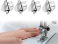 4-pack set med fållfötter för rullfåll 7 mm, 8 mm, 9 mm, 10 mm, fållfot i rostfritt stål, symaskinstillbehör för fållningsprojekt