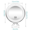 Miniatyrbild 9 av 9: Makeup Mirror with Suction Cup, LED Light and x10 Magnification White Vit
