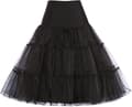 50'er Underkjole Rockabilly Kjole Crinoline Tutu til Kvinder Sort Black M