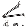 Miniatyrbillede 5 af 5: Boom Arm Stand Kraftig 360 Justerbar Metal Mikrofonstativ Skrivebordsholder - Perfekt Sort Black