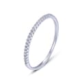 Sterling Silver Simulerte Diamant Stablebare Ringer Dame Eternity Ring_OF