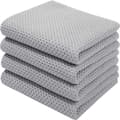 6-pack Bomulls Våffelväv Köksdisktrasor, Ultra Mjuka Absorberande Snabbtorkande Diskhanddukar Ljusgrå 34*73cm Light gray