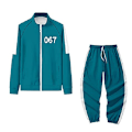 Miniatyrbild 1 av 3: Squid Game Digital Print Fickficka Sweatshirt & Zipjacka & Joggingbyxor Set 67 XL