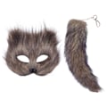 Miniatyrbilde 1 av 10: Falsk Revs Hale Katt Maske Therian Maske og Hale Halloween Cosplay Fest-WELLNGS Gray