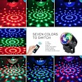 Miniatyrbilde 2 av 5: USB LED Diskokule for barn, Diskolampe, lyseffekter, 7 farger musikkstyrt, festbelysning for barn, jul, bursdagsfest, dekorasjon