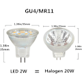 Miniatyrbillede 2 af 5: LED MR11-pærer 2W 12V, GU4 Varm Hvid 3000K, 20W Halogen Ækvivalent, MR11 G4/GU4.0 LED-pære (4-pak)