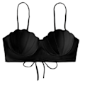 Miniatyrbillede 1 af 11: Dame Bikinitop Push Up Swim Top Bøjle Badedragt Top Polstret badedragt kun Sort Black S