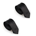 Miniatyrbillede 1 af 2: 2-pak Smal / Slim Modern Slips - Sort Black Black Svart