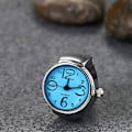 Pikkukuva 2 / 5: Sormuskello Creative Elastic Round Quartz Sormuskellot, Ystävänpäiväksi unisex blue