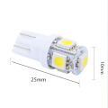 Pikkukuva 1 / 2: T10 w5w LED 5:llä 5050SMD 6000k -sirulla 12V DC 10 kpl pakkaus valkoinen