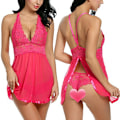 Miniatyrbillede 5 af 6: Underwear sexet gennemsigtig blonder net hals negligee Valentinsdag blå blue S