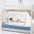 Miniatyrbilde 6 av 6: Foldbar Myggnett for Enkelt Seng, Fint Nett, Reise & Camping Pop-Up Nett (Svart) Black