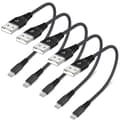 5-pakning kort Lightning-kabel (20 cm). iPhone hurtigladekabel USB