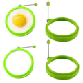 Miniatyrbillede 2 af 5: 4 stk. silikone æggeringe, æggeringe non-stick, æggekogeringe, perfekt stegt form eller pandekage ringe