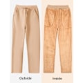 Miniatyrbillede 3 af 6: Fleeceforet Sweatpants - Varme Sweatpants med Lommer - Vinterbukser - Blød Sherpa - Varme Bukser - Snøre - Sportsbukser - Jogging - Træning - Casual - Khaki Khaki S