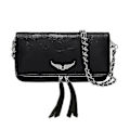 Miniatyrbild 1 av 5: Zadigvoltaire Damväska i Läder, Messenger Bag, Axelväska med Rhinestone-Dragkedja Black