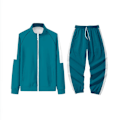 Miniatyrbild 3 av 3: Squid Game Digital Print Fickficka Sweatshirt & Zipjacka & Joggingbyxor Set 456 M