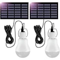 Miniatyrbilde 1 av 5: 3W Solarlampe for Utendørsbruk med 3,45M Kabel, Portabel Solarlampe med Solpanel, Oppladbar Solarlykt for Fiske, Telt, Vandring, 2 Sett