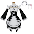 Miniatyrbild 5 av 9: Anime Re:Zero - Starting Life in Another World Ram/Rem Cosplay Kostymer Maid Outfit Halloween Kostym Maid Servant Klänning stil 3 style3 style3 XXXL