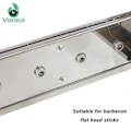 Miniatyrbillede 5 af 5: Automatiske Roterende Grillspyd Udendørs Griller med 10 BBQ-dekaler Rustfrit Stål Justerbar Bredde BBQ-hylde 10 Huller Spyd Rulleværktøj - WELLNG 20CM Set