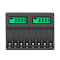 Miniatyrbilde 1 av 5: 8-spor batterilader med LCD-skjerm Intelligent for AA/AAA NiCd NiMh oppladbare batterier Lading aa aaa lader Svart