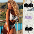 Pikkukuva 2 / 11: Naisten Bikinitoppi Push Up uimapuku yläosa kaarituella, topattu uimapuku, vain Purple Purple S