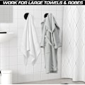 Miniatyrbild 4 av 5: Handdukskrokar, 4-pack svarta klädkrokar väggmonterade, badrumsdörrkrok för vägg, svarta krokar för handdukar, badrumskrok