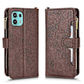 Miniatyrbild 2 av 5: Fodral för Motorola Edge 20 Fusion Skydd Dragkedja Magnetisk Plånbok Korthållare PU Läder Flip Fodral Brun{GKS} Brun Brown A