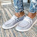 Miniatyrbilde 2 av 3: Damesko Pumps Ballerina Båtsko Slip On Casual Loafers AMS-Perfet Grå Grey 41
