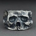 Miniatyrbillede 3 af 5: Skull Ring Sort 9