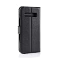 Miniatyrbillede 2 af 4: Samsung Galaxy S10 Plus Wallet Case Black Læder Læder Taske sort