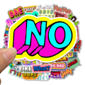 Miniatyrbillede 6 af 6: 50-pack klistermærker decals tekst scrapbog flerfarvet