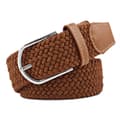 Bælte med stretch - Elastisk lærred stof skarp W26 -W36 Brown brun