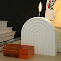 Miniatyrbillede 1 af 7: Lysform stearinlys U-form Arc 15 cm hvid