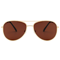 Miniatyrbilde 2 av 2: Solbriller Pilot Ladies Gold Brown + Senile String gull