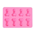 Miniatyrbild 3 av 3: Rolig Isform Bakform Isbitar Penis-formad Is Iskubsform Silikon rosa